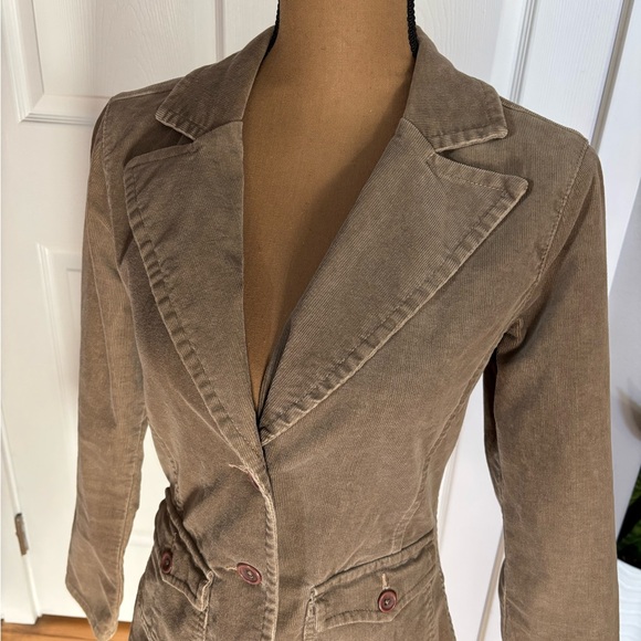 Halogen tan brown corduroy jacket blazer button-up front and pockets size small - Picture 1 of 9